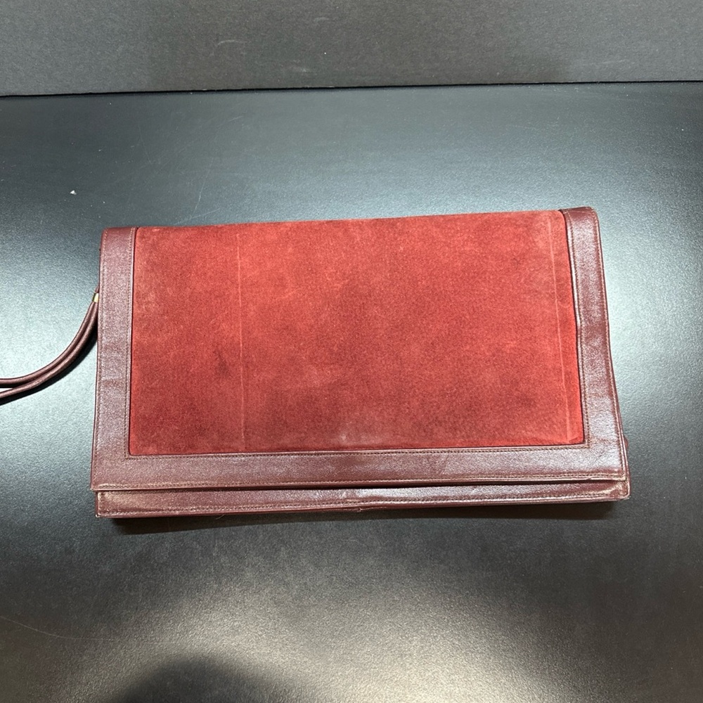 Red Wallet with Suede Texture and Envelope Design